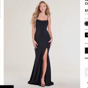 Windsor Lace-Up Slit Slim Crepe Formal Dress